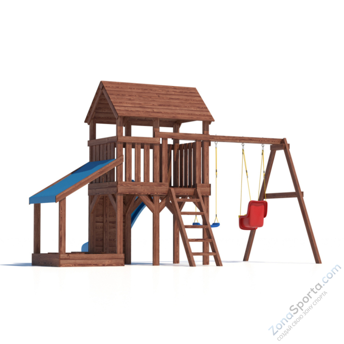 Детская площадка CustWood Scout SC7+ с большой деревянной крышей Детская площадка CustWood Scout SC7+ с большой деревянной крышей
