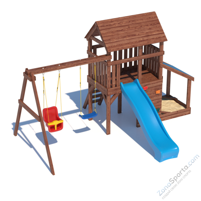 Детская площадка CustWood Scout SC7+ с большой деревянной крышей Детская площадка CustWood Scout SC7+ с большой деревянной крышей