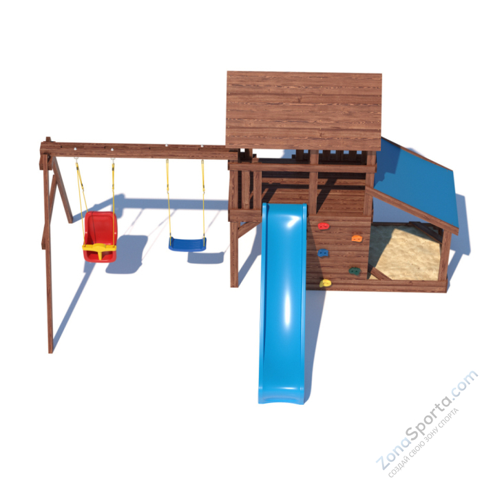 Детская площадка CustWood Scout SC7+ с большой деревянной крышей Детская площадка CustWood Scout SC7+ с большой деревянной крышей
