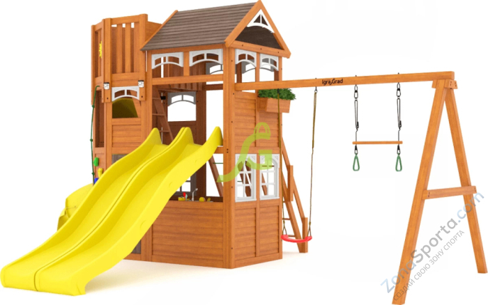 Детская площадка IgraGrad Клубный домик 4 Luxe с двумя горками Детская площадка IgraGrad Клубный домик 4 Luxe с двумя горками
