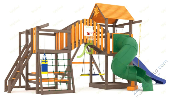 Детская площадка IgraGrad Панда Фани Мостик с трубой Детская площадка IgraGrad Панда Фани Мостик с трубой