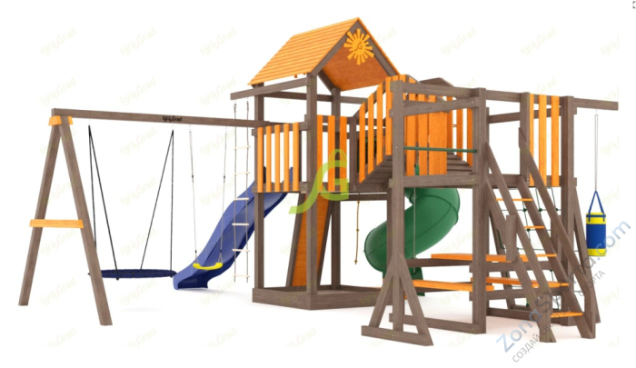 Детская площадка IgraGrad Панда Фани Мостик с трубой Детская площадка IgraGrad Панда Фани Мостик с трубой