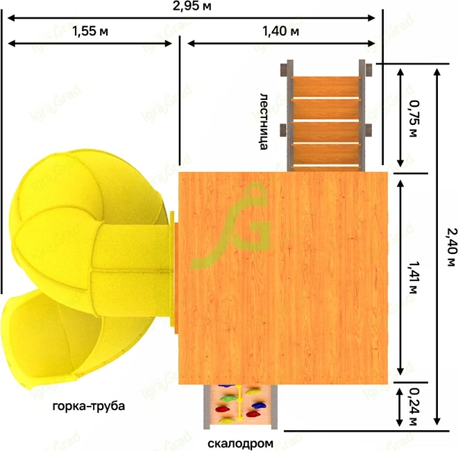 Детская площадка IgraGrad Панда Фани Tower с трубой Детская площадка IgraGrad Панда Фани Tower с трубой