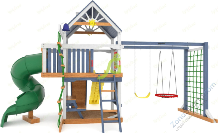 Детская площадка IgraGrad Шато с трубой (Дерево) мод.1 Детская площадка IgraGrad Шато с трубой (Дерево) мод.1