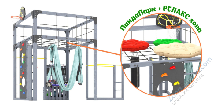 Детская площадка Савушка Куб-1 (Серый) с гамаком для йоги Детская площадка Савушка Куб-1 (Серый) с гамаком для йоги