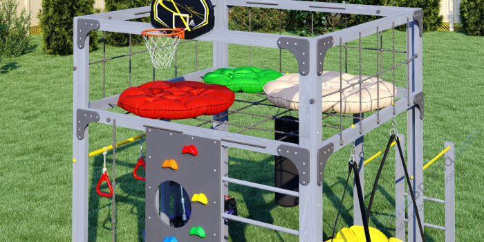 Детская площадка Савушка Куб-1 (Серый) с подушками Детская площадка Савушка Куб-1 (Серый) с подушками