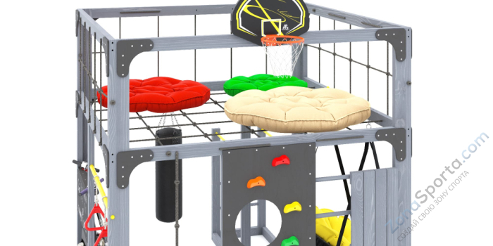 Детская площадка Савушка Куб-1 (Серый) с подушками Детская площадка Савушка Куб-1 (Серый) с подушками