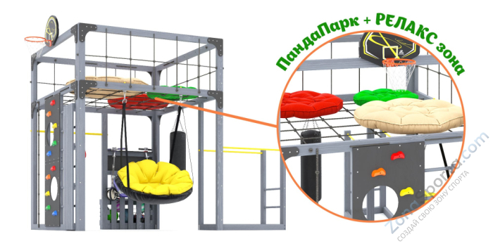 Детская площадка Савушка Куб-1 (Серый) с подушками Детская площадка Савушка Куб-1 (Серый) с подушками