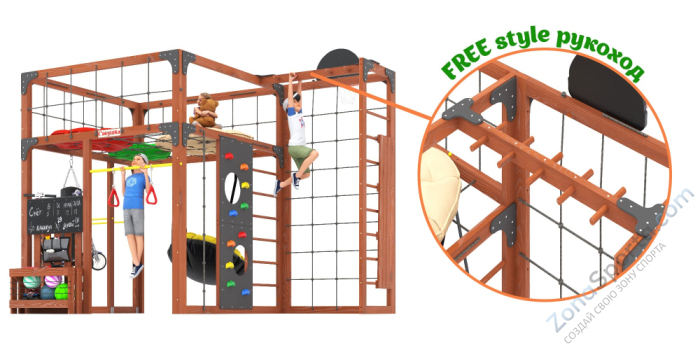 Детская площадка Савушка Куб-2 (Махагон) с подушками