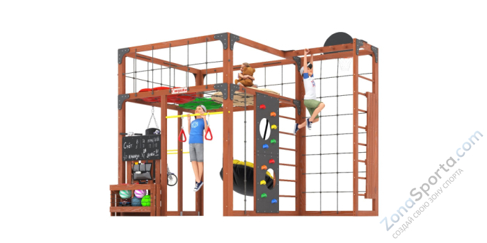 Детская площадка Савушка Куб-2 (Махагон) с подушками