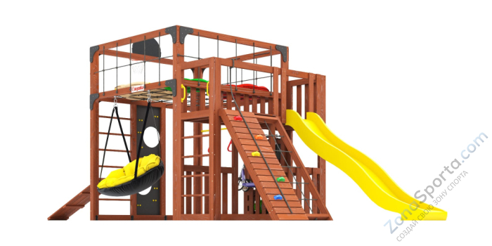 Детская площадка Савушка Куб-3 (Махагон) с подушками Детская площадка Савушка Куб-3 (Махагон) с подушками