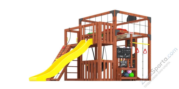 Детская площадка Савушка Куб-3 (Махагон) с подушками Детская площадка Савушка Куб-3 (Махагон) с подушками