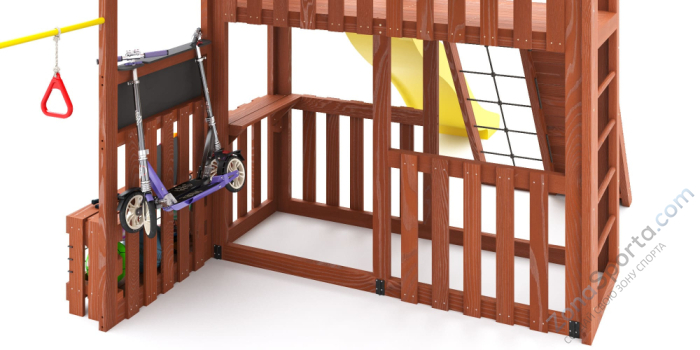 Детская площадка Савушка Куб-3 (Махагон) с подушками Детская площадка Савушка Куб-3 (Махагон) с подушками