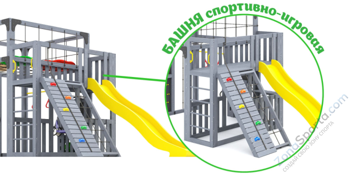 Детская площадка Савушка Куб-3 (Серый) подушками и коконом