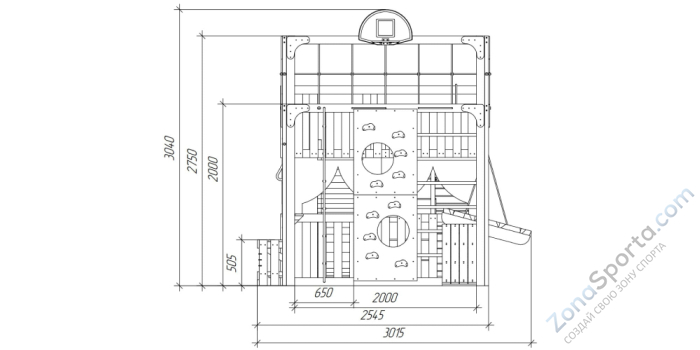 Детская площадка Савушка Куб-3 (Серый) с гамаком для йоги