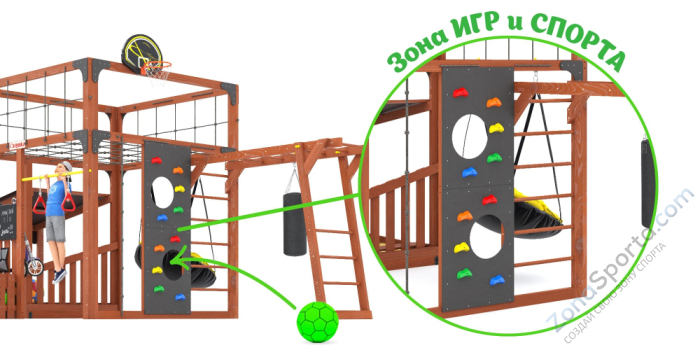 Детская площадка Савушка Куб-4 (Махагон) Детская площадка Савушка Куб-4 (Махагон)