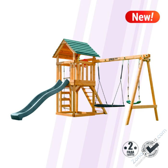 Детский игровой комплекс Unix Kids (6 in 1) Dark Green Детский игровой комплекс Unix Kids (6 in 1) Dark Green