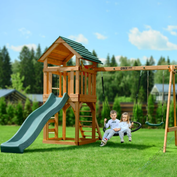 Детский игровой комплекс Unix Kids (6 in 1) Dark Green Детский игровой комплекс Unix Kids (6 in 1) Dark Green