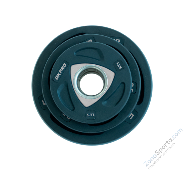 Диск олимпийский полиуретановый 10 кг OKPRO OK2037A-1000-G