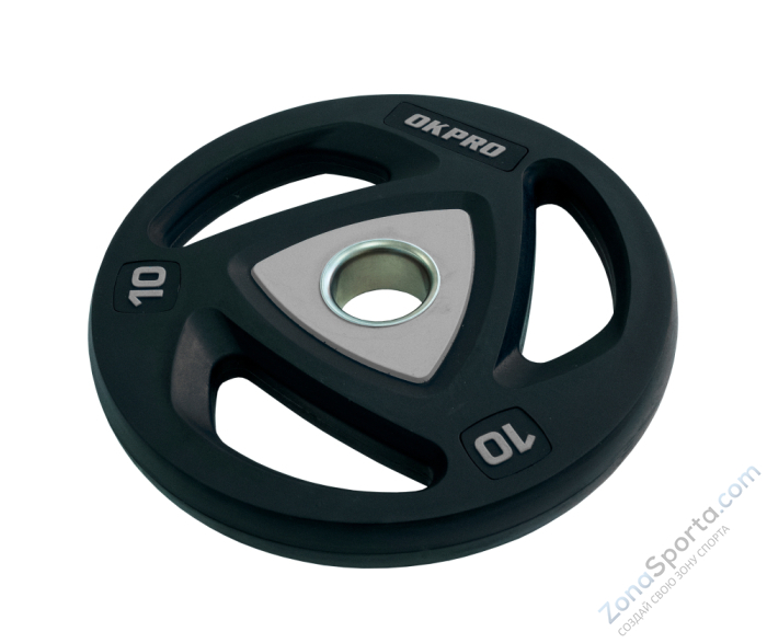 Диск олимпийский полиуретановый 10 кг OKPRO OK2037A-1000-G