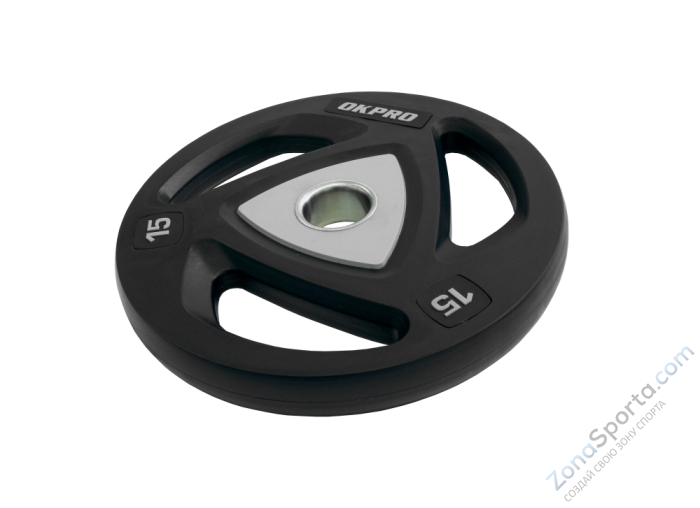 Диск олимпийский полиуретановый 15 кг OKPRO OK2037A-1500-G