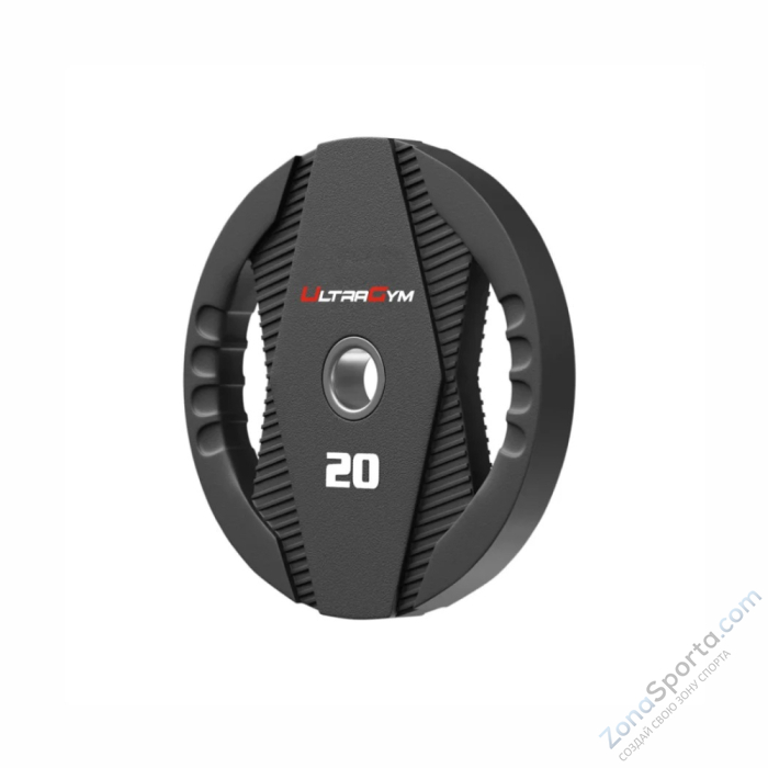 Диск полиуретановый с двумя хватами UltraGym UG2030С 5 кг  Диск полиуретановый с двумя хватами UltraGym UG2030С 5 кг