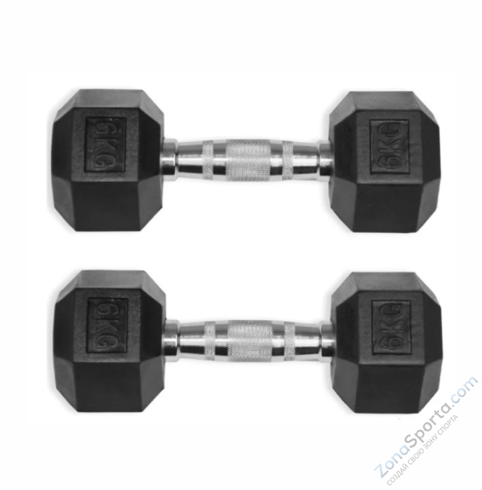 Гексагональные обрезиненные гантели. Ряд от 27,5 до 40 кг UG1013 UltraGym  Гексагональные обрезиненные гантели. Ряд от 27,5 до 40 кг UG1013 UltraGym