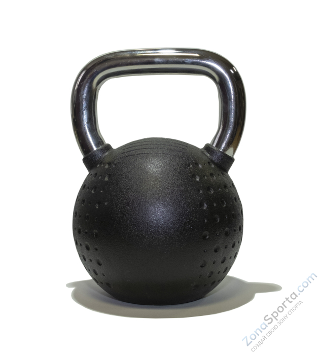 Гиря 20 кг с хромированной ручкой полиуретановая (CPU) Original FitTools Гиря 20 кг с хромированной ручкой полиуретановая (CPU) Original FitTools