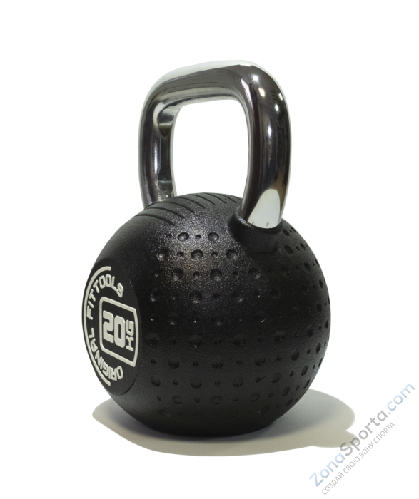 Гиря 20 кг с хромированной ручкой полиуретановая (CPU) Original FitTools Гиря 20 кг с хромированной ручкой полиуретановая (CPU) Original FitTools