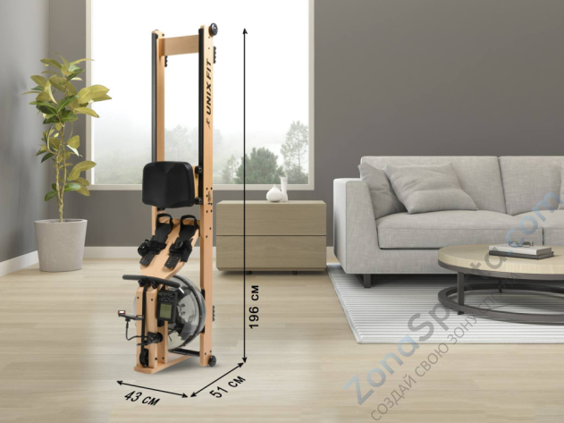 Гребной тренажер Unix Fit Wood Rower Light Гребной тренажер Unix Fit Wood Rower Light