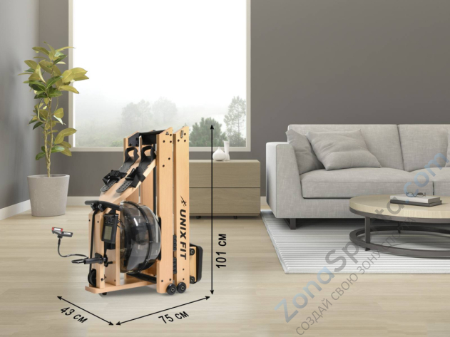 Гребной тренажер Unix Fit Wood Rower Light Гребной тренажер Unix Fit Wood Rower Light