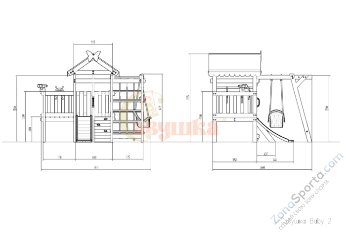 Игровой комплекс Савушка Baby 2 оливковый Игровой комплекс Савушка Baby 2 оливковый