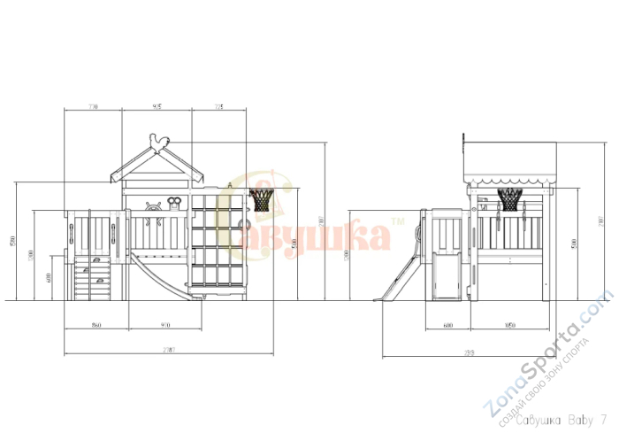 Игровой комплекс Савушка Baby 7 оливковый Игровой комплекс Савушка Baby 7 оливковый
