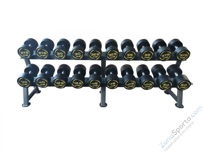 Комплект полиуретановых гантелей 27,5-50кг (10пар) Fitex FTX-413 Комплект полиуретановых гантелей 27,5-50кг (10пар) Fitex FTX-413