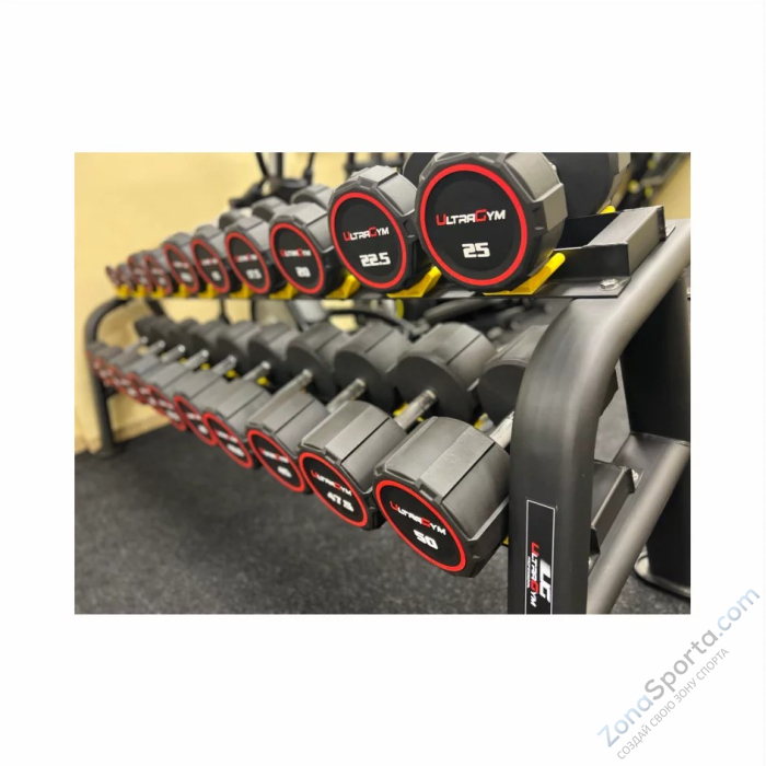 Круглые полиуретановые гантели. Ряд от 27,5 до 40 кг UltraGym UG1032D  Круглые полиуретановые гантели. Ряд от 27,5 до 40 кг UltraGym UG1032D