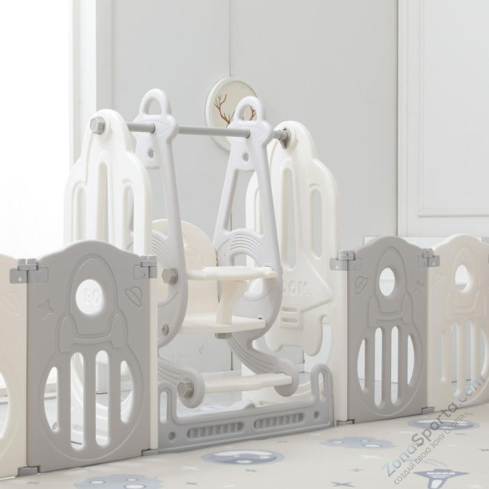 Манеж Unix Kids Supreme Space 160x160 Grey с качелями Манеж Unix Kids Supreme Space 160x160 Grey с качелями