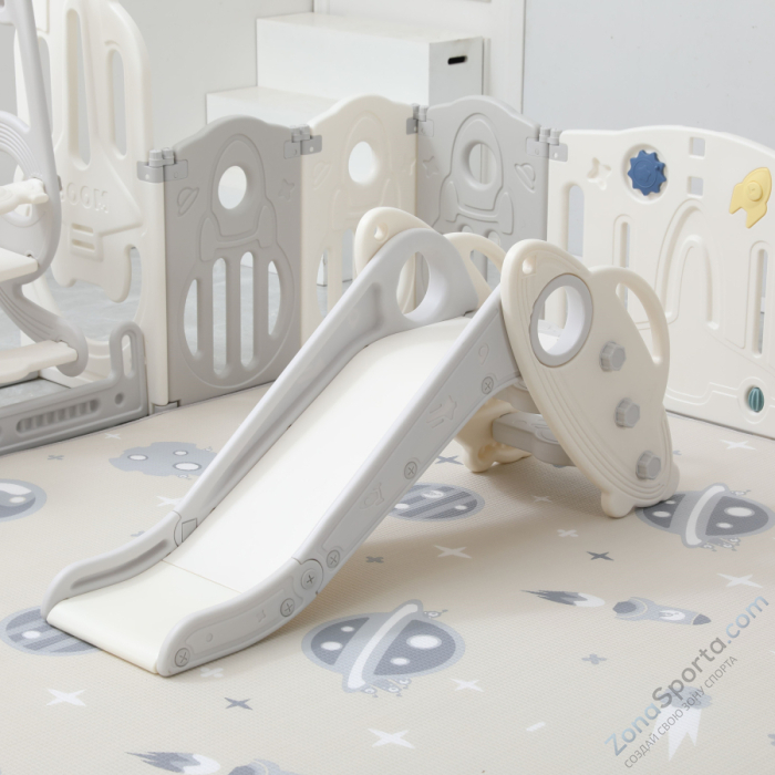 Манеж Unix Kids Supreme Space 200x240 Grey с качелями