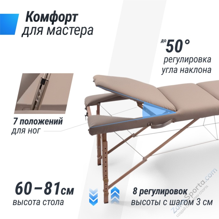 Массажный стол Unix Serenity 3 Section Grey Массажный стол Unix Serenity 3 Section Grey
