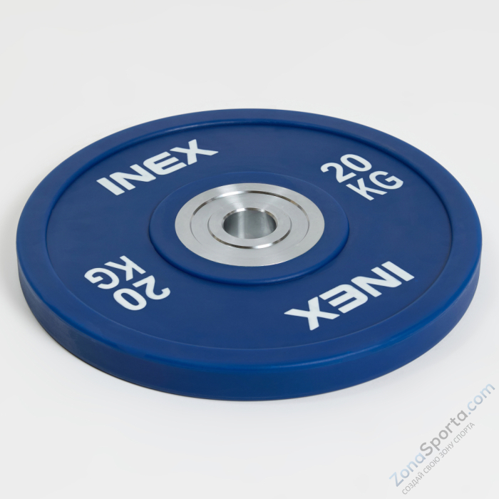 Олимпийский диск в уретане INEX PU Bumper Plate 20 кг Олимпийский диск в уретане INEX PU Bumper Plate 20 кг