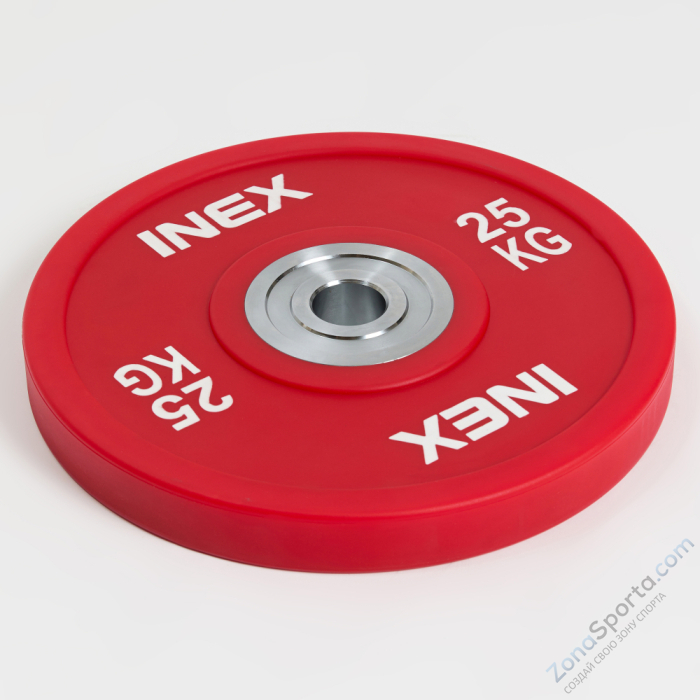 Олимпийский диск в уретане INEX PU Bumper Plate 25 кг Олимпийский диск в уретане INEX PU Bumper Plate 25 кг