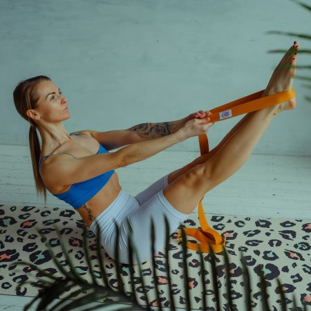 Ремень для йоги INEX Stretch Strap 240 см, голубой Ремень для йоги INEX Stretch Strap 240 см, голубой