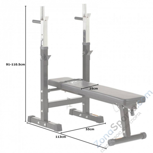 Скамья со стойками под штангу DFC DBCH2B Скамья со стойками под штангу DFC DBCH2B