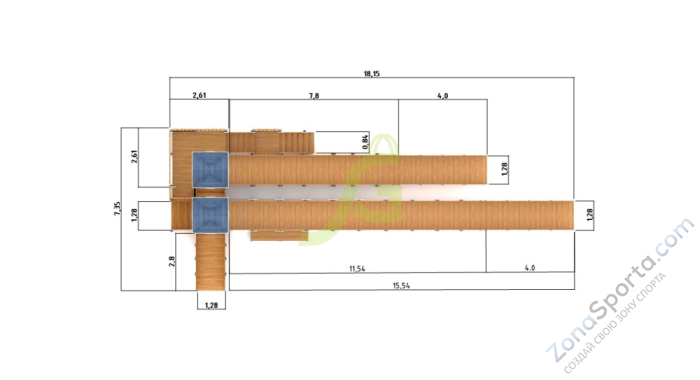 Зимняя деревянная горка IgraGrad Snow Fox 19 с тремя скатами Зимняя деревянная горка IgraGrad Snow Fox 19 с тремя скатами