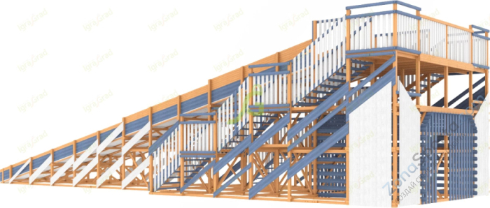 Зимняя деревянная горка IgraGrad Snow Fox скат 18 м мод.2 Зимняя деревянная горка IgraGrad Snow Fox скат 18 м мод.2