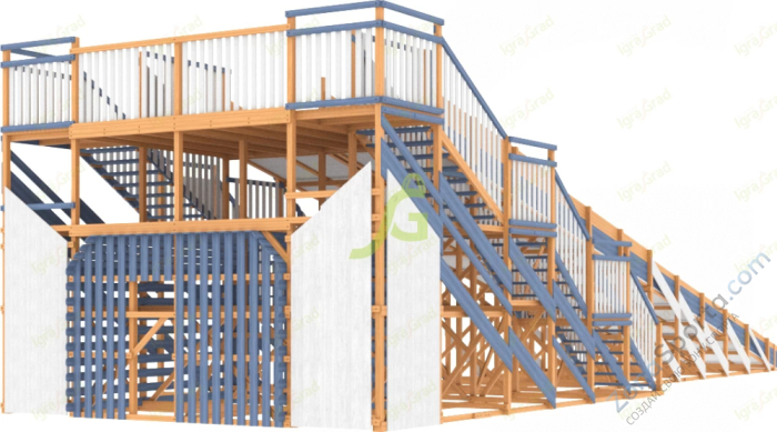 Зимняя деревянная горка IgraGrad Snow Fox скат 18 м мод.2 Зимняя деревянная горка IgraGrad Snow Fox скат 18 м мод.2