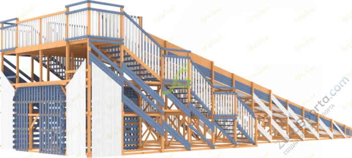 Зимняя деревянная горка IgraGrad Snow Fox скат 18 м мод.2 Зимняя деревянная горка IgraGrad Snow Fox скат 18 м мод.2