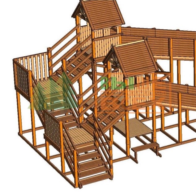 Зимняя деревянная заливная горка Морозко 12 и 8м Зимняя деревянная заливная горка Морозко 12 и 8м