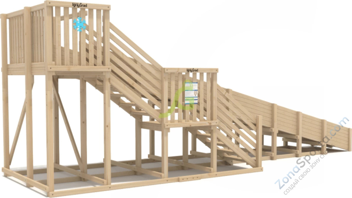 Зимняя горка IgraGrad Snow Fox скат 8 м без окраски Зимняя горка IgraGrad Snow Fox скат 8 м без окраски