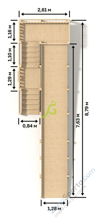 Зимняя горка IgraGrad Snow Fox скат 8 м без окраски Зимняя горка IgraGrad Snow Fox скат 8 м без окраски