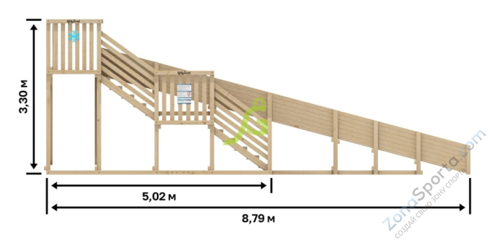 Зимняя горка IgraGrad Snow Fox скат 8 м без окраски Зимняя горка IgraGrad Snow Fox скат 8 м без окраски